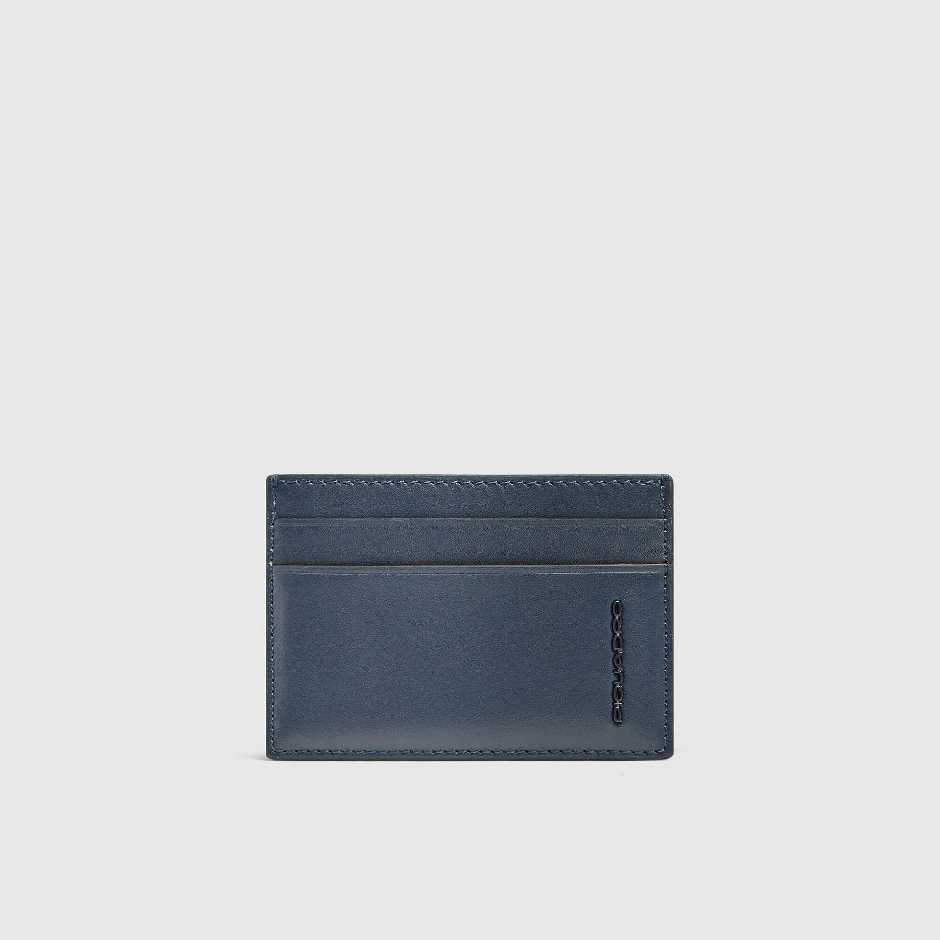 Кожаный картхолдер MagSafe на 2 карты с RFID-защитой Piquadro PP7435PQ6/BLU, синийphoto0
