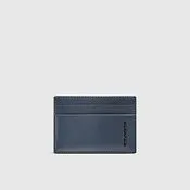 Кожаный картхолдер MagSafe на 2 карты с RFID-защитой Piquadro PP7435PQ6/BLU, синий