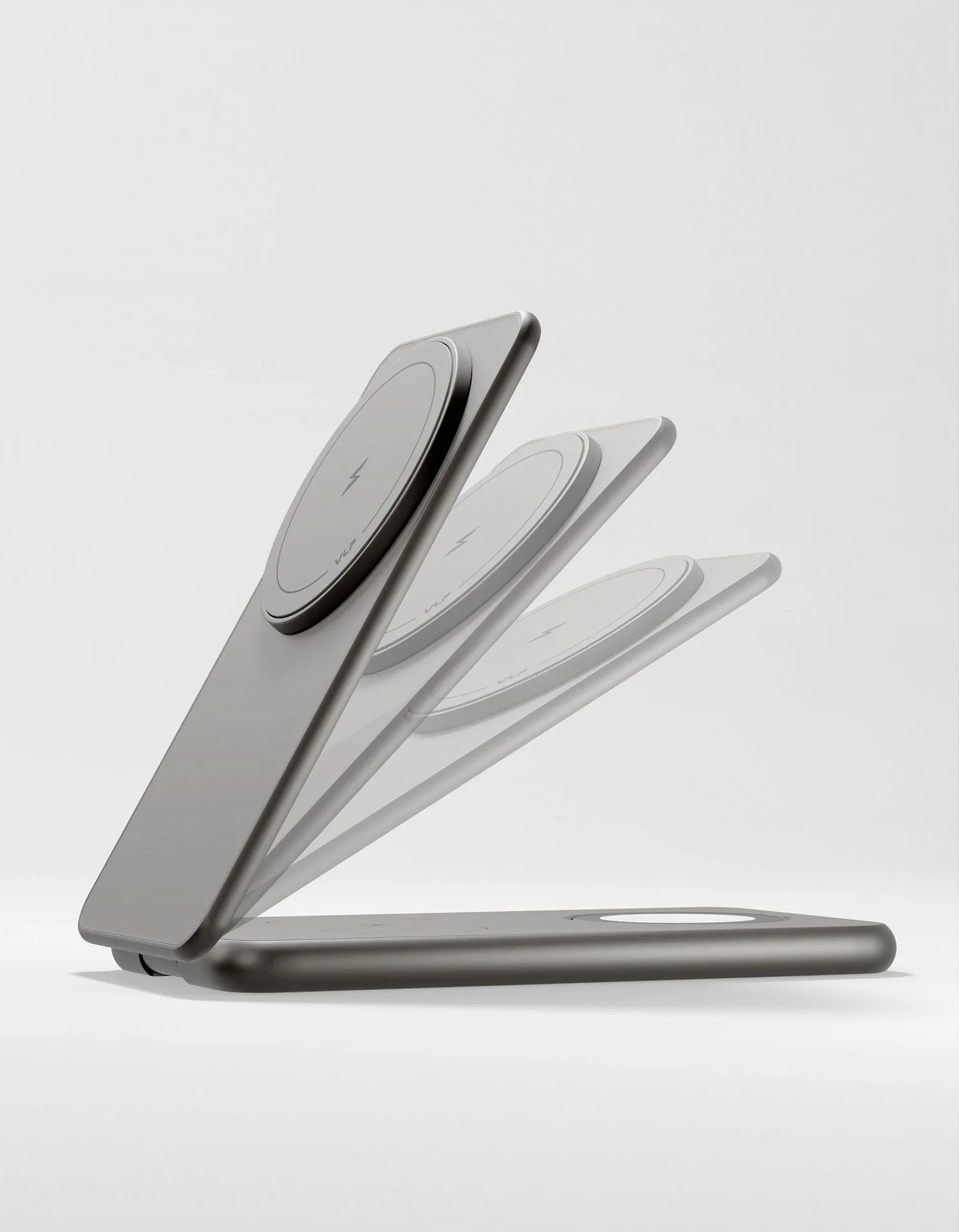 Беспроводное зарядное устройство VLP Alum Power Pro для Apple, натуральный титанphoto1