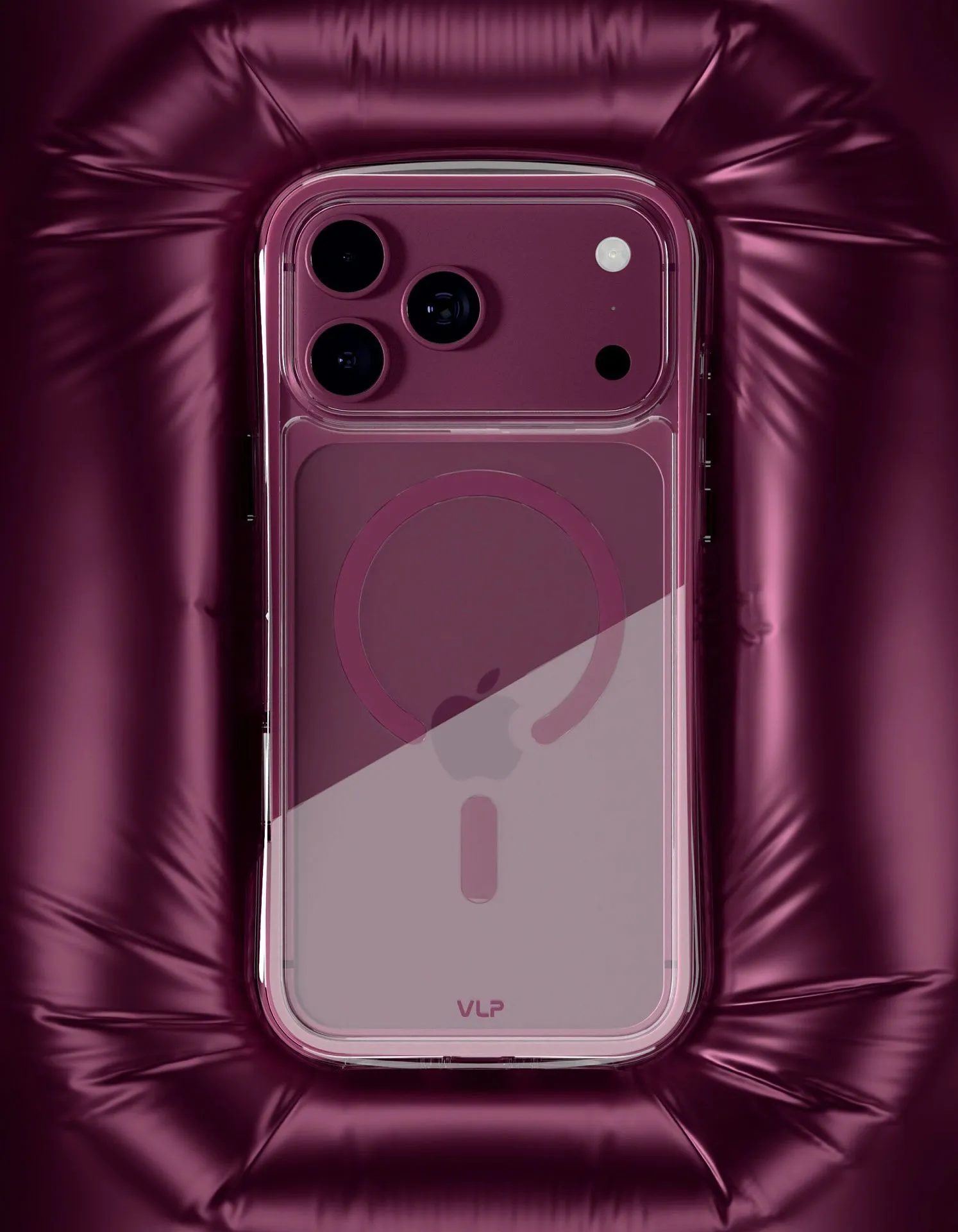 Чехол защитный VLP Bubble Case с MagSafe для iPhone 18 Pro, темно-вишневыйphoto1