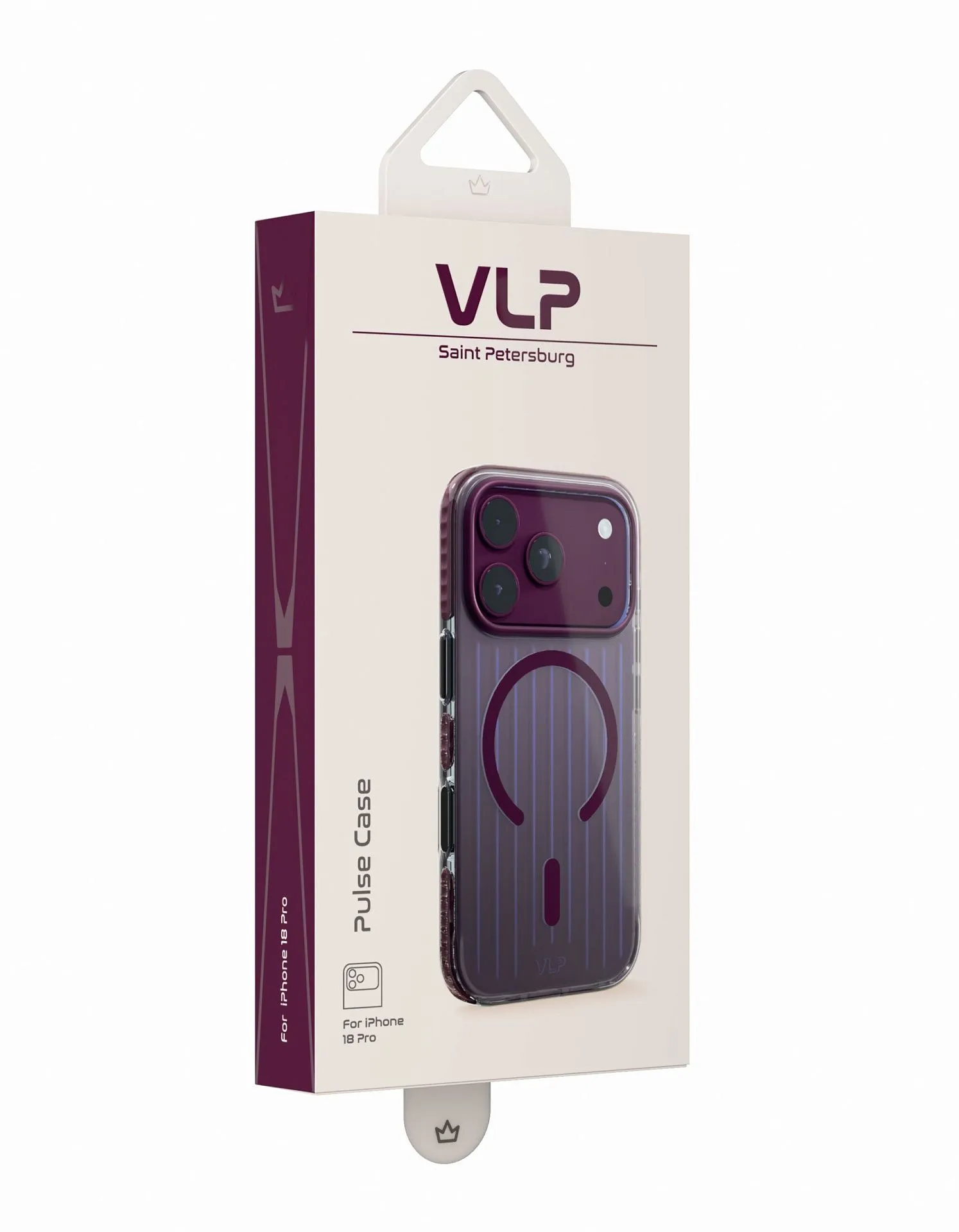 Чехол защитный VLP Pulse Case с MagSafe для iPhone 18 Pro, темно-вишневыйphoto8