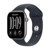 Apple Watch Series 12, 46 мм корпус из алюминия Серый космос, спортивный ремешок темно-синего цвета