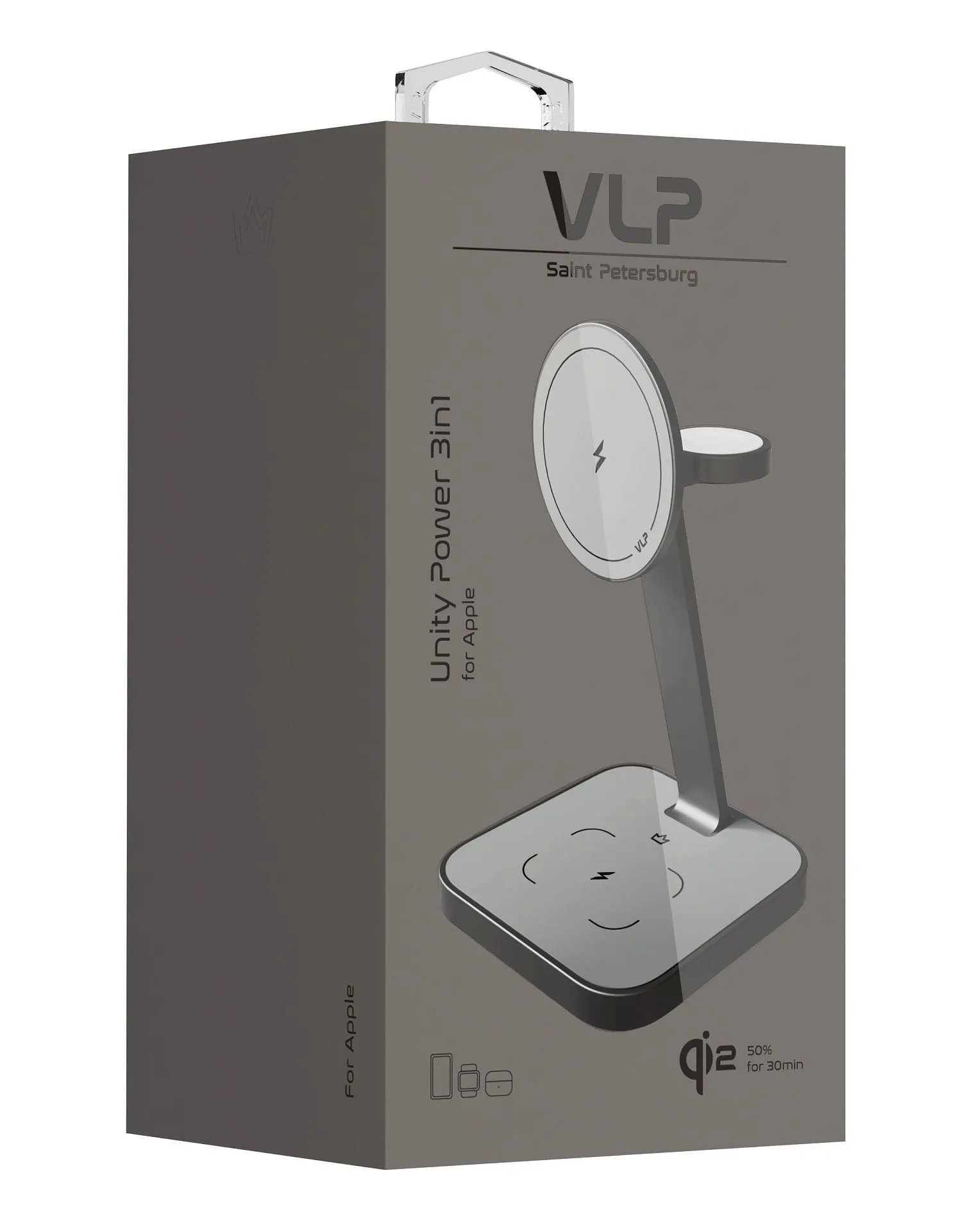 Беспроводное зарядное устройство VLP Unity Power 3in1 для Apple, натуральный титанphoto4