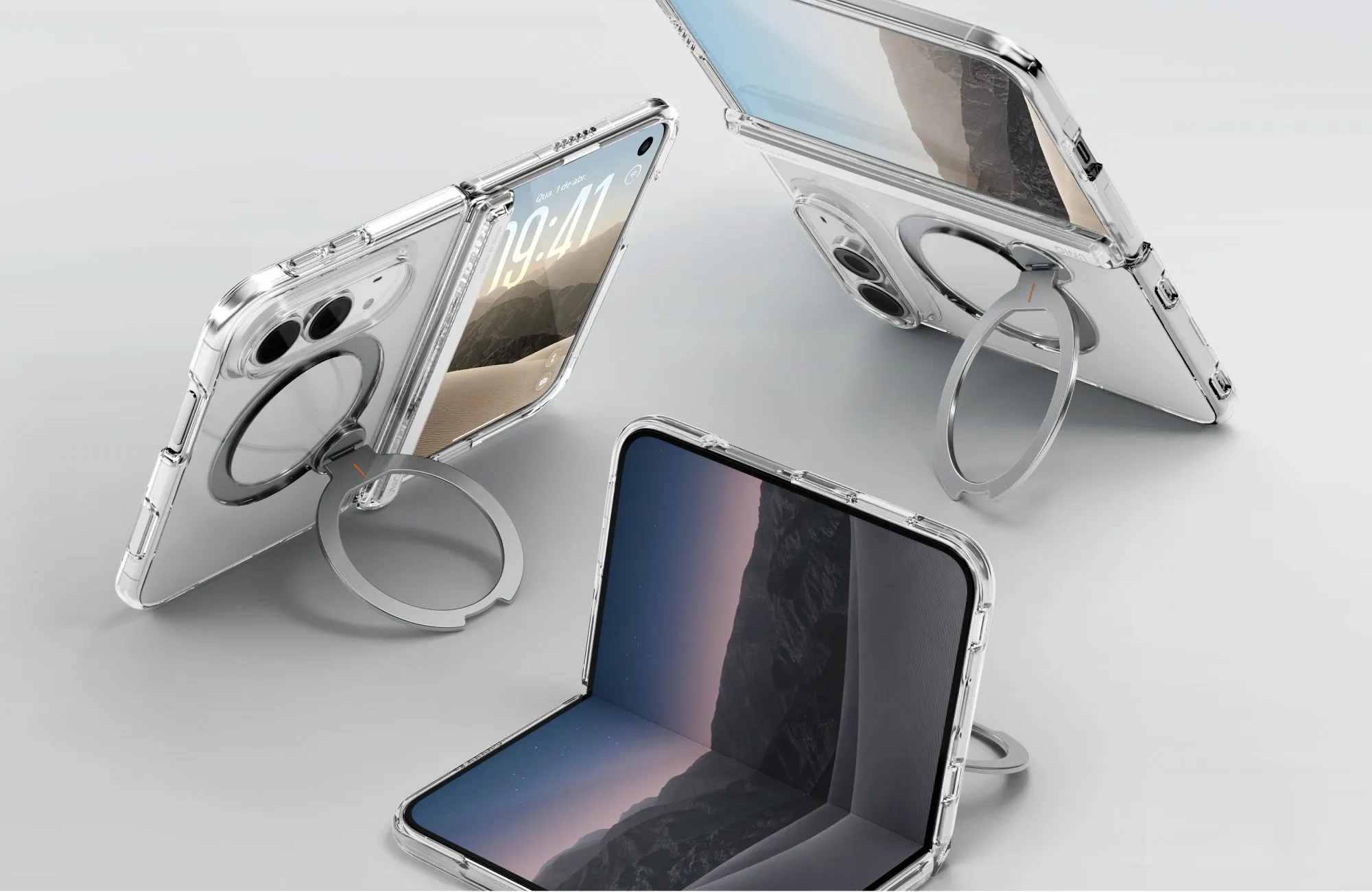 Чехол UNIQ Velix Q-Fold 360 Kickstand для iPhone Duo, прозрачный (clear)