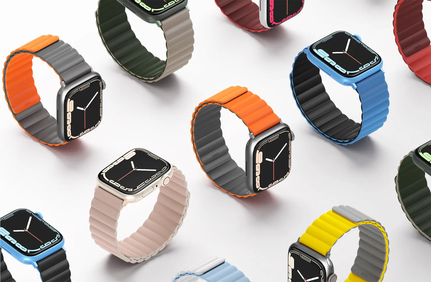 Ремешок UNIQ Revix для Apple Watch 42/41/40 мм, белый / фиолетовый (Lilac White)