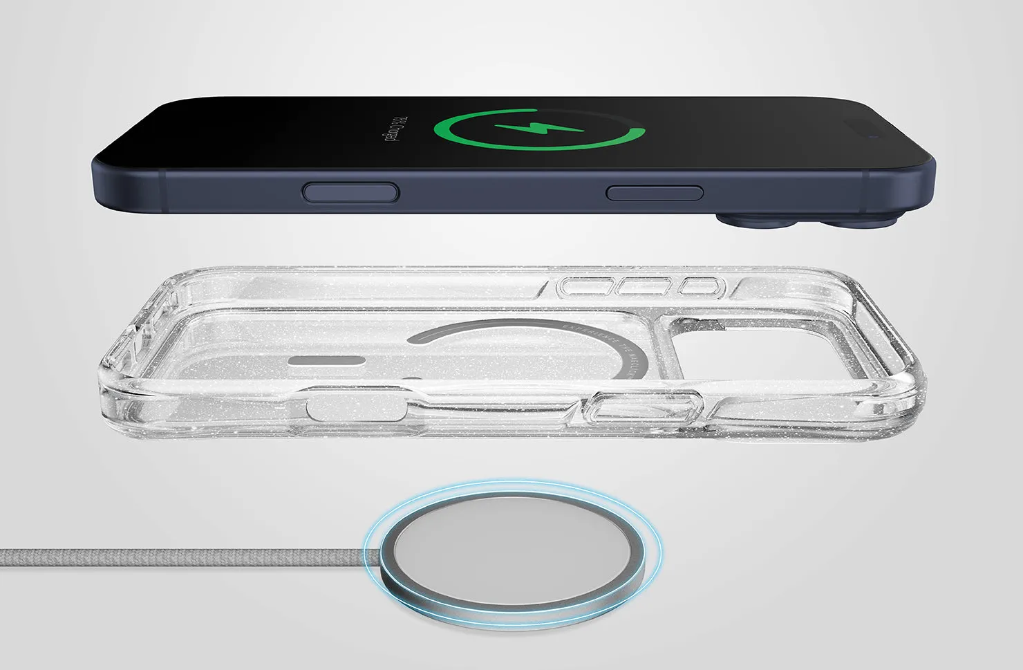 Чехол UNIQ LifePro Xtreme Tinsel для iPhone 17 Pro Max, прозрачный с блестками (Clearglitter)