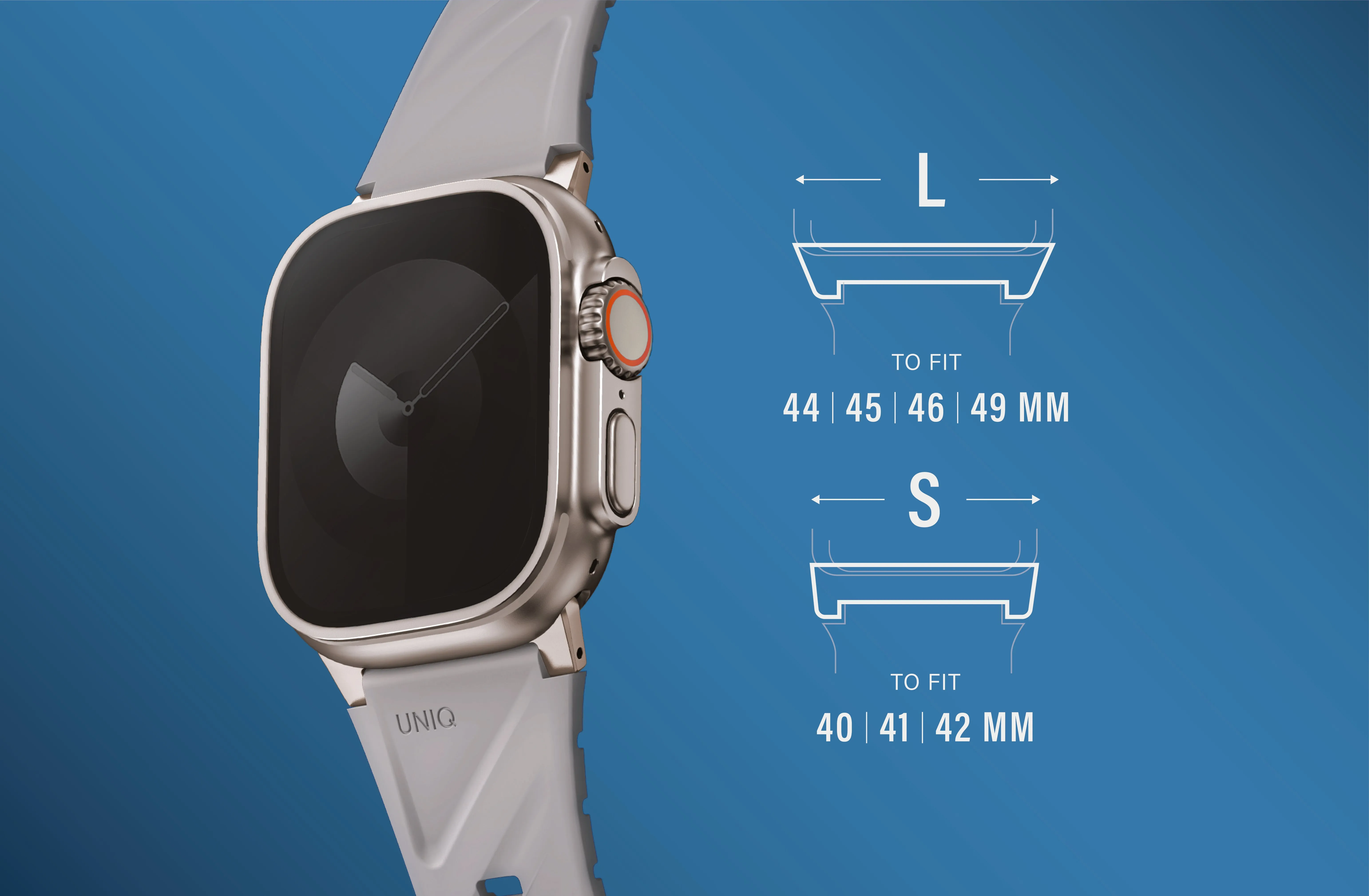 Ремешок UNIQ Fluo для Apple Watch 49/46/45/44/42/41/40 мм, оранжевый (Volt Orange)