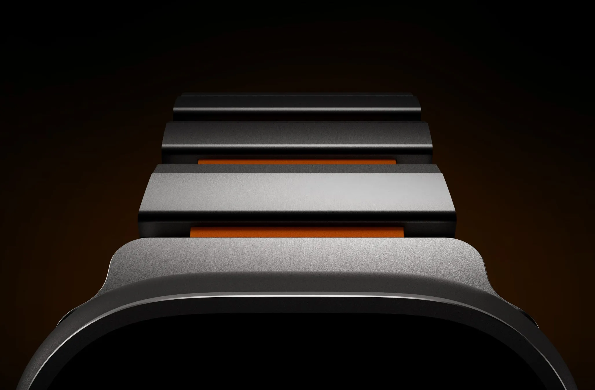 Ремешок UNIQ Strova Flex для Apple Watch 49/46/45/44 мм, черный / оранжевый (Midnightblack Voltorange)