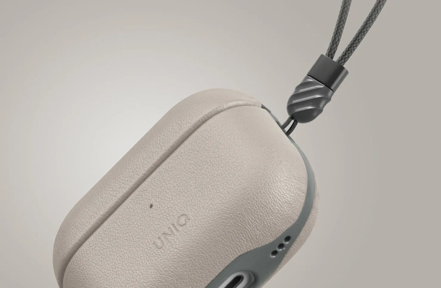 Чехол UNIQ Lyden DS для AirPods 4 / AirPods 5, серый (flint grey)