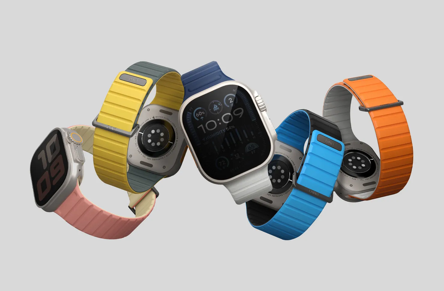 Ремешок UNIQ Revix Evo для Apple Watch 42/41/40 мм, белый / розовый (crepepink ivory)